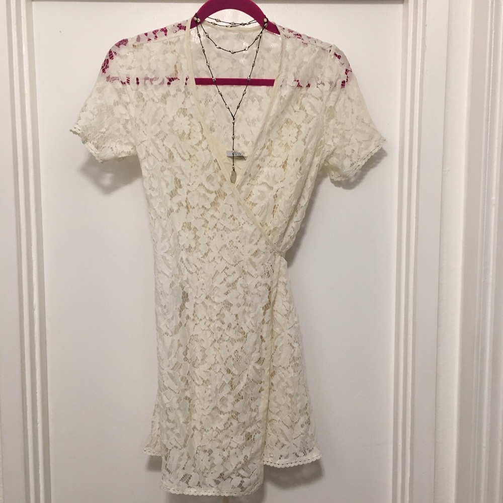 Dress Wrap -Around Lace and Slip Dress Underneath